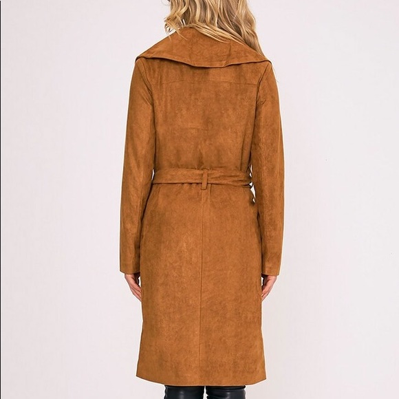Faux Suede Trench Coat - Picture 4 of 4